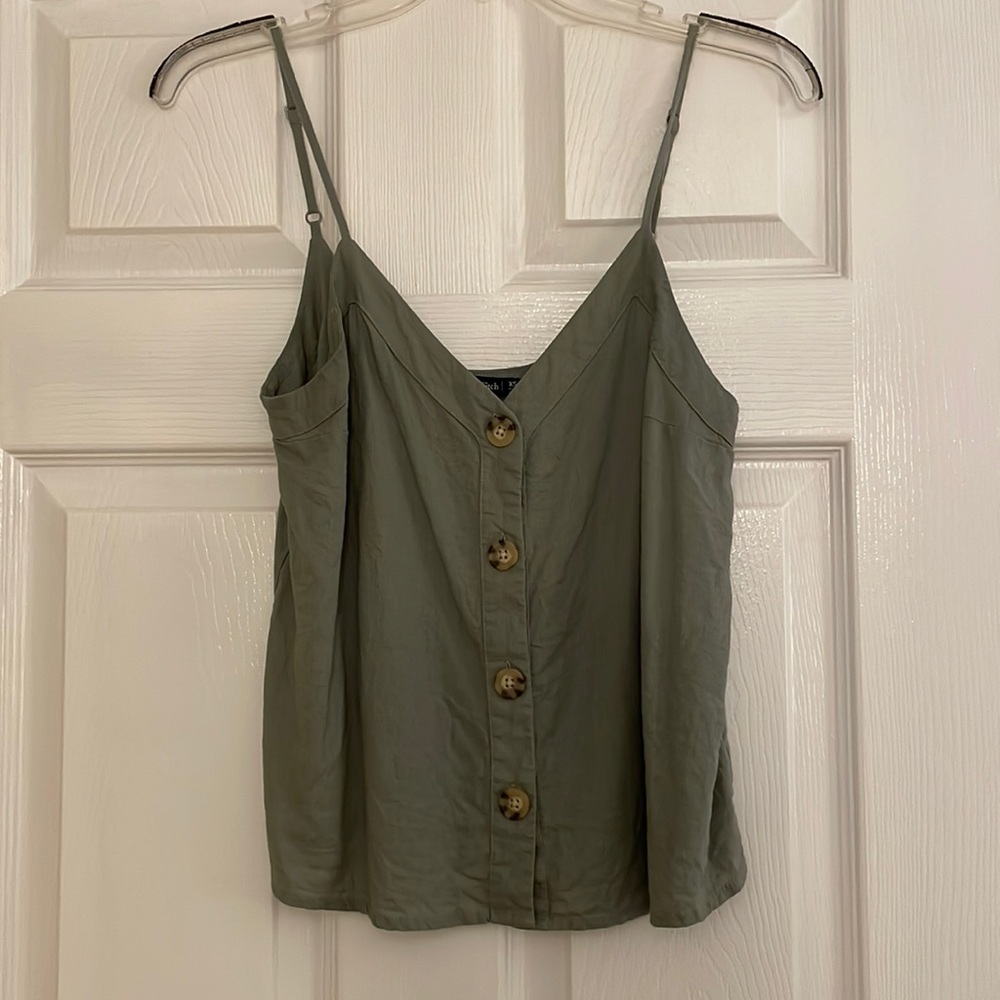 Abercrombie olive green button up tank
